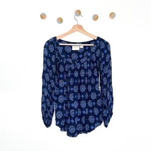 Anthropologie Maeve Boswell Top Blouse Blue